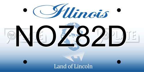 NOZ82D Illinois License Plate