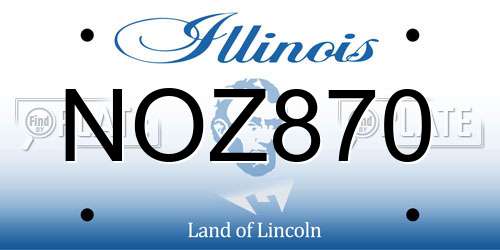 NOZ870 Illinois License Plate