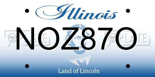 NOZ87O Illinois License Plate