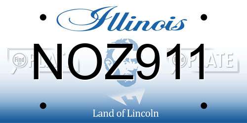 NOZ911 Illinois License Plate