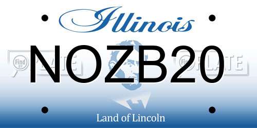 NOZB20 Illinois License Plate