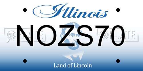 NOZS70 Illinois License Plate
