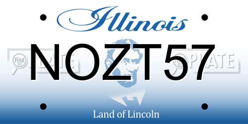 NOZT57 Illinois License Plate