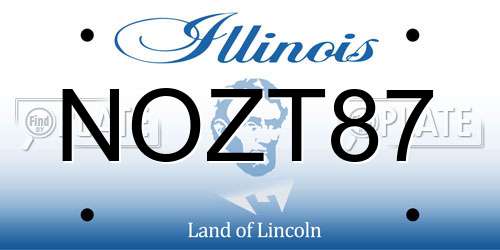 NOZT87 Illinois License Plate