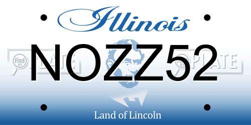 NOZZ52 Illinois License Plate