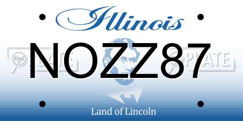 NOZZ87 Illinois License Plate