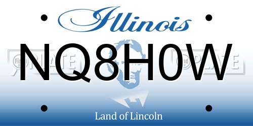NQ8H0W Illinois License Plate