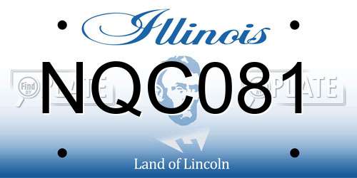 NQC081 Illinois License Plate