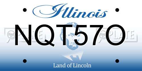 NQT57O Illinois License Plate