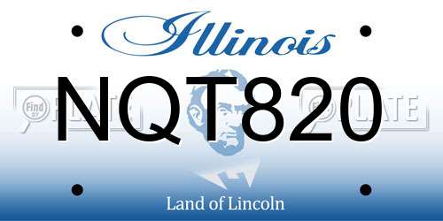 NQT820 Illinois License Plate