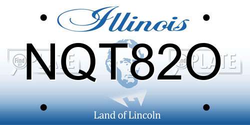 NQT82O Illinois License Plate