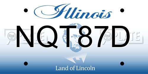 NQT87D Illinois License Plate