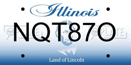 NQT87O Illinois License Plate
