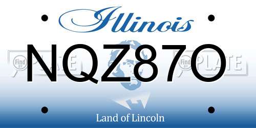 NQZ87O Illinois License Plate