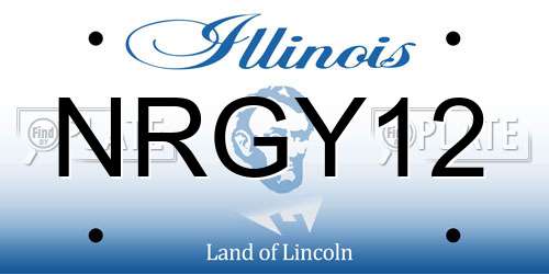 NRGY12 Illinois License Plate