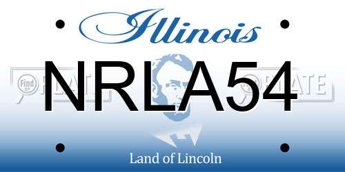 NRLA54 Illinois License Plate