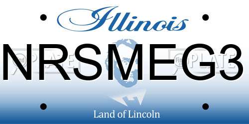 NRSMEG3 Illinois License Plate