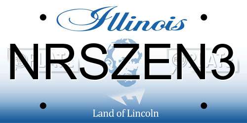 NRSZEN3 Illinois License Plate