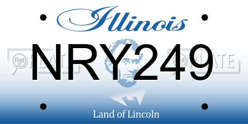 NRY249 Illinois License Plate