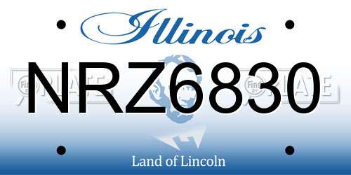 NRZ6830 Illinois License Plate