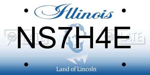 NS7H4E Illinois License Plate
