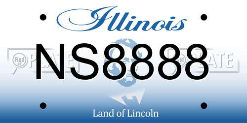 NS8888 Illinois License Plate
