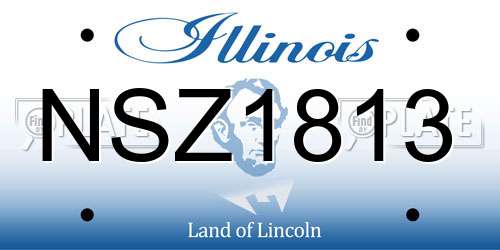 NSZ1813 Illinois License Plate