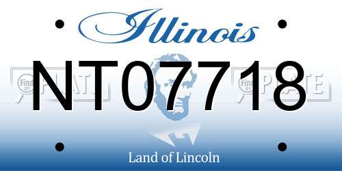 NT07718 Illinois License Plate