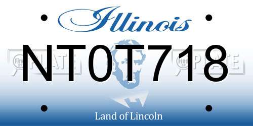 NT0T718 Illinois License Plate