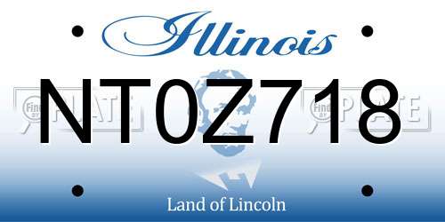 NT0Z718 Illinois License Plate