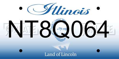 NT8Q064 Illinois License Plate