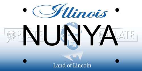 NUNYA Illinois License Plate