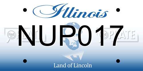 NUP017 Illinois License Plate