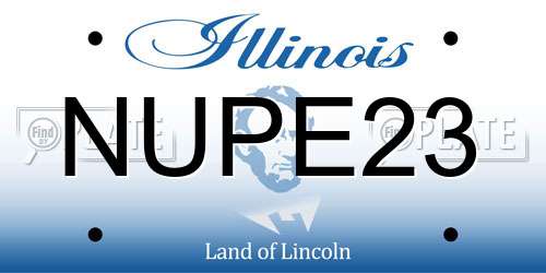 NUPE23 Illinois License Plate
