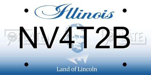 NV4T2B Illinois License Plate