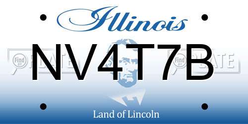 NV4T7B Illinois License Plate