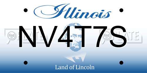 NV4T7S Illinois License Plate