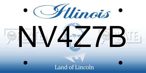 NV4Z7B Illinois License Plate