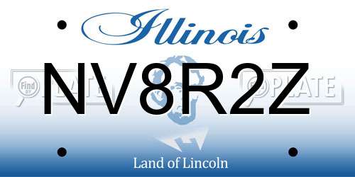 NV8R2Z Illinois License Plate