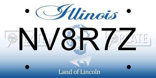 NV8R7Z Illinois License Plate