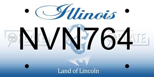 NVN764 Illinois License Plate