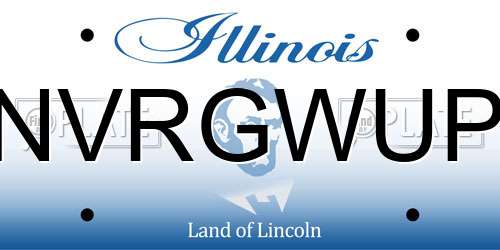 NVRGWUP Illinois License Plate