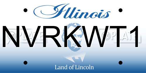 NVRKWT1 Illinois License Plate