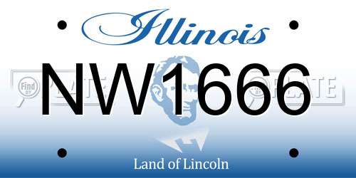 NW1666 Illinois License Plate
