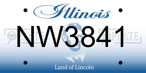 NW3841 Illinois License Plate