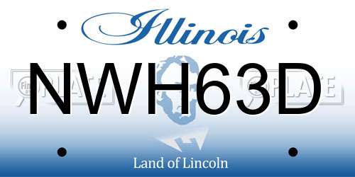 NWH63D Illinois License Plate