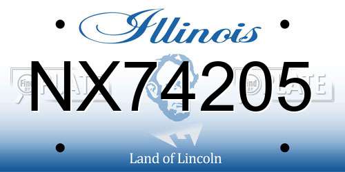 NX74205 Illinois License Plate