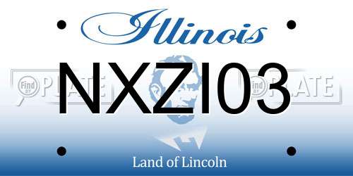 NXZI03 Illinois License Plate