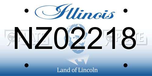 NZ02218 Illinois License Plate