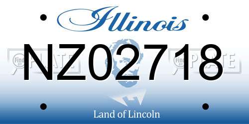 NZ02718 Illinois License Plate